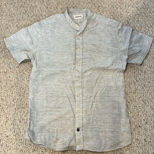 Taylor Stitch collarless short sleeve button-up
